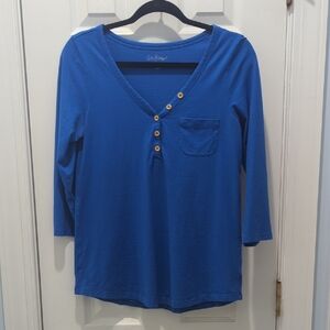 💙 Lilly Pulitzer 💙 Blue 3/4 Sleeve Buttoned Blouse Medium